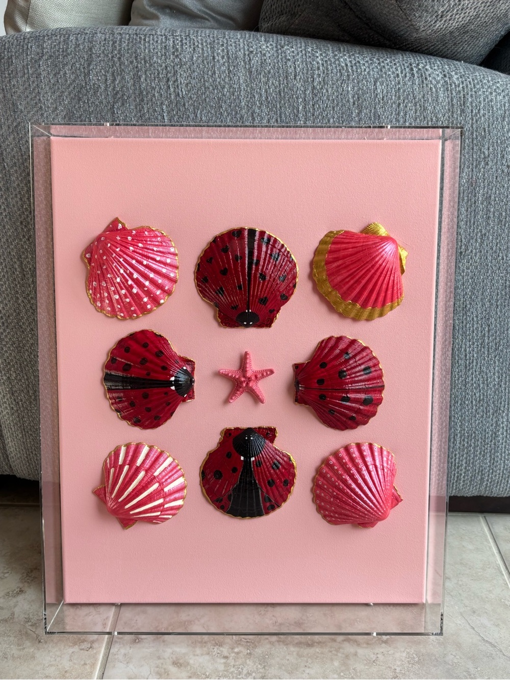 She Shells Art - Hand-Painted Seashell Art on Canvas - Shell Ladies